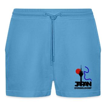 Japan goes Dusseldorf - Organic Relaxed Cropped Shorts Made in EU -  Sol Blue - Front