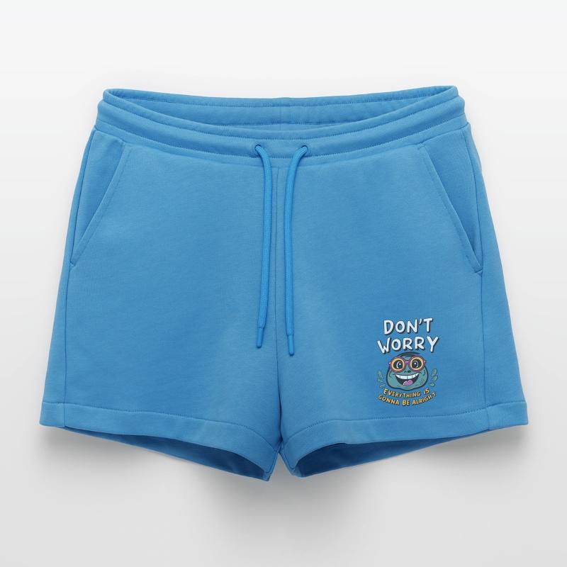 Don't worry, everything will be fine -frog- Organic Relaxed Cropped Shorts Made in EU