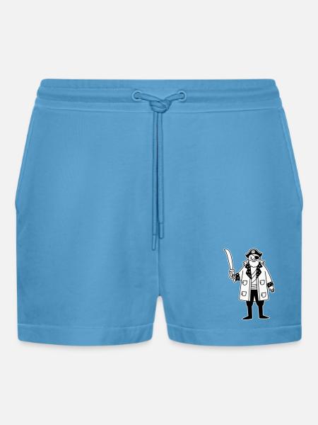Pirat - Organic Relaxed Cropped Shorts Made in EU -  Sol Blue