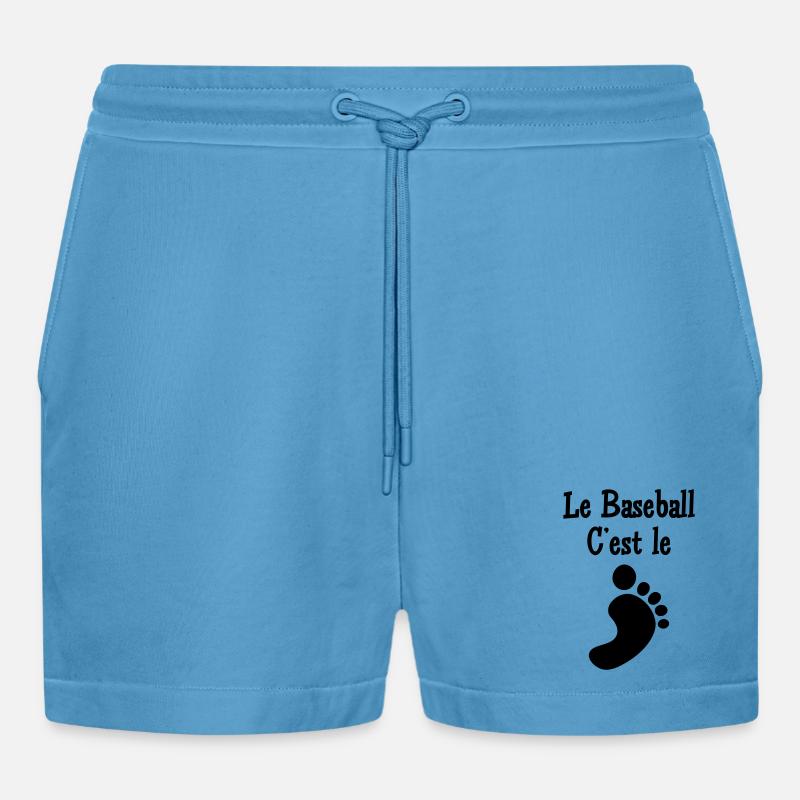 Le Baseball c’est le Pied - Short bio décontracté court fabriqué en UE -  Sol Blue