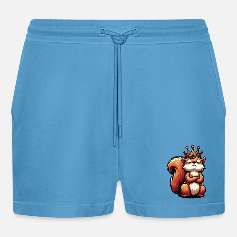 Eichhörnchen Eichhorn Eichhörnchenliebhaber Nager - Organic Relaxed Cropped Shorts Made in EU -  Sol Blue