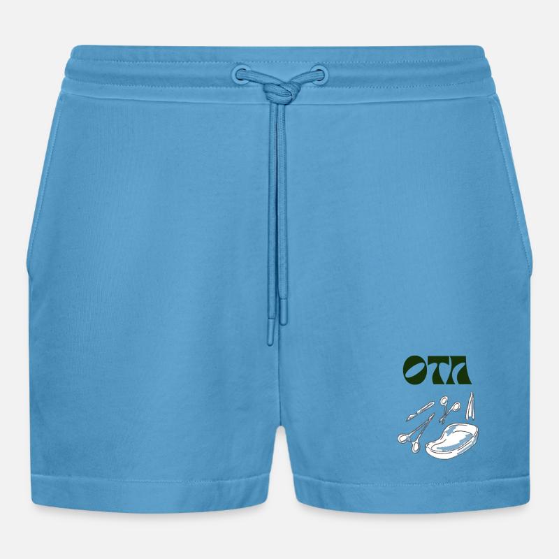 Operationstechnische Assistenz Logo  - Organic Relaxed Cropped Shorts Made in EU -  Sol Blue