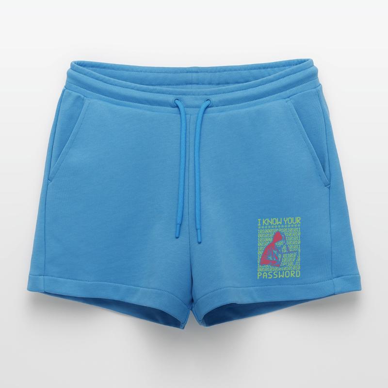 Hacker Hacking Programmer Linux Password Hacker Organic Relaxed Cropped Shorts Made in EU