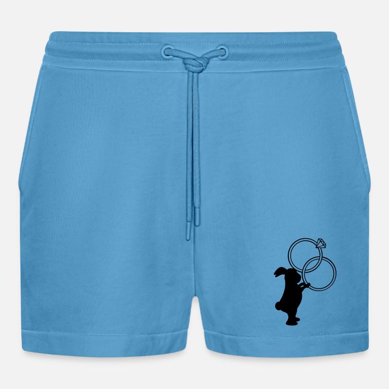 Bagues de mariage Lapin de mariage - Short bio décontracté court fabriqué en UE - Sol Blue