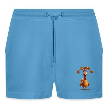 F-Can-F Rooster Cartoon | Chicken, funny pictures - Organic Relaxed Cropped Shorts Made in EU -  Sol Blue - Front