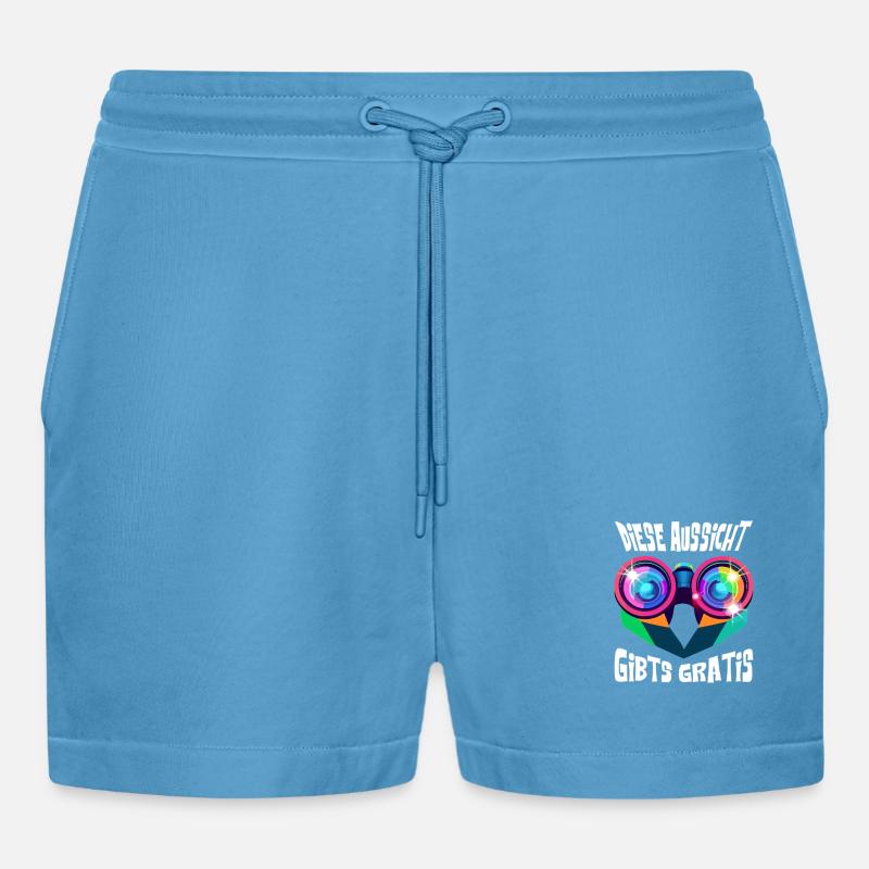 This view is free ! - Organic Relaxed Cropped Shorts Made in EU - Sol Blue