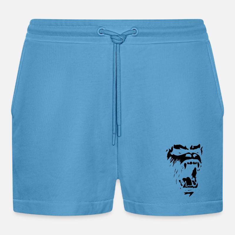 Gorilla - Organic Relaxed Cropped Shorts Made in EU - Sol Blue