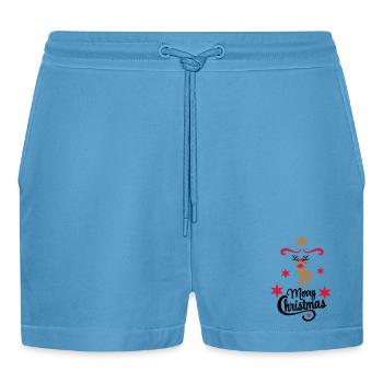 Weihnachten - Organic Relaxed Cropped Shorts Made in EU -  Sol Blue - Vorne