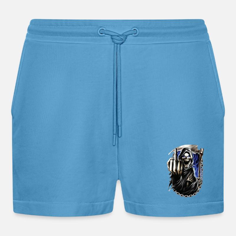 Reaper - Organic Relaxed Cropped Shorts Made in EU -  Sol Blue