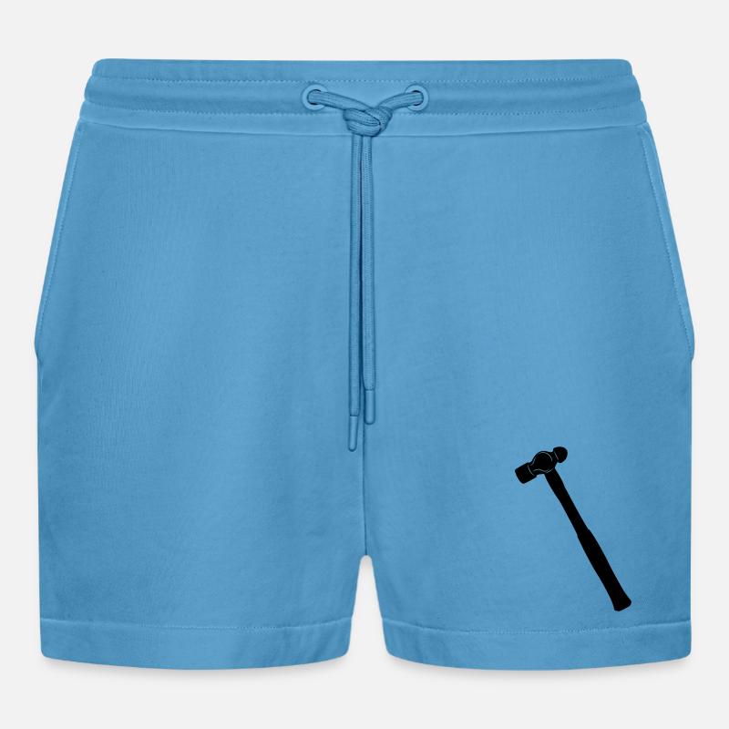 Kugelhammer oder Dellhammer Schattenbild - Organic Relaxed Cropped Shorts Made in EU -  Sol Blue