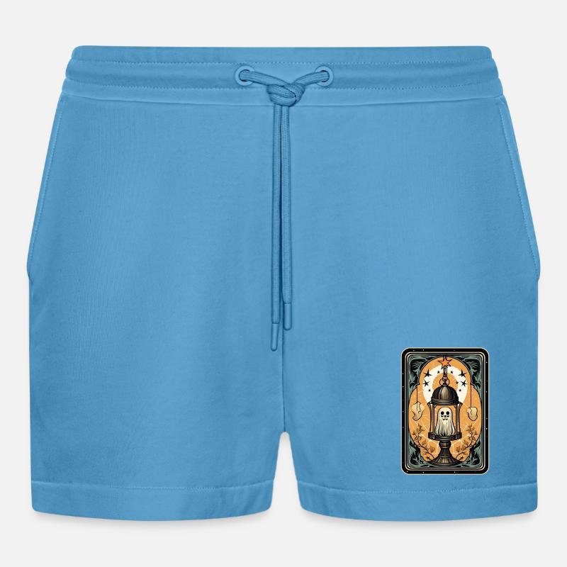 Ghost in a cage Tarot cage - Organic Relaxed Cropped Shorts Made in EU -  Sol Blue