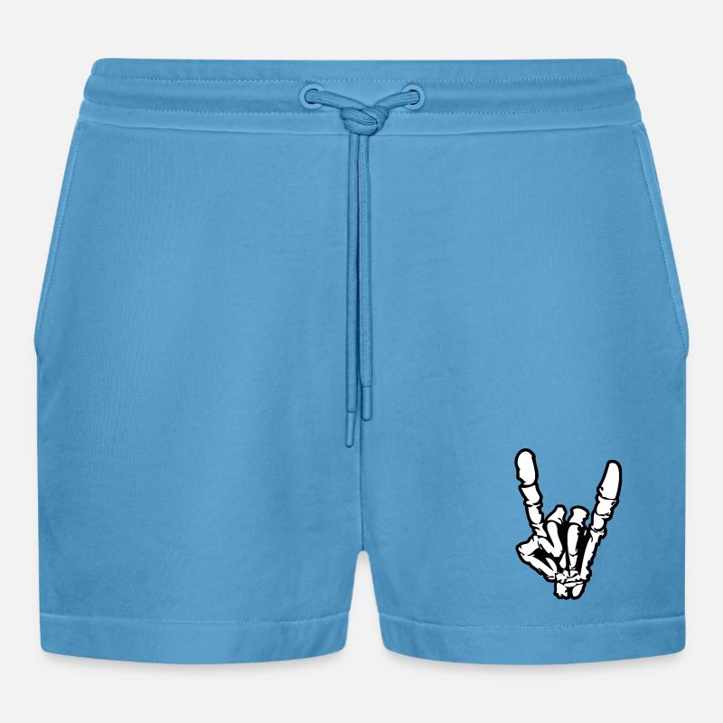 Rock'n'Roll- oder Heavy-Metal-Handzeichen * - Organic Relaxed Cropped Shorts Made in EU -  Sol Blue