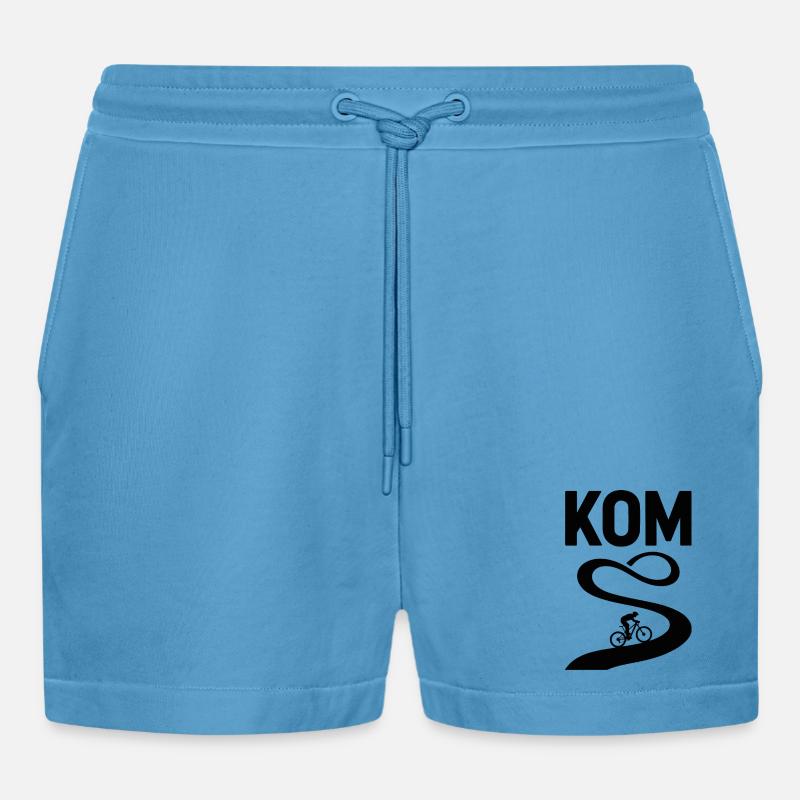 KOM Crown Switchback MTB Abzeichen - Organic Relaxed Cropped Shorts Made in EU -  Sol Blue