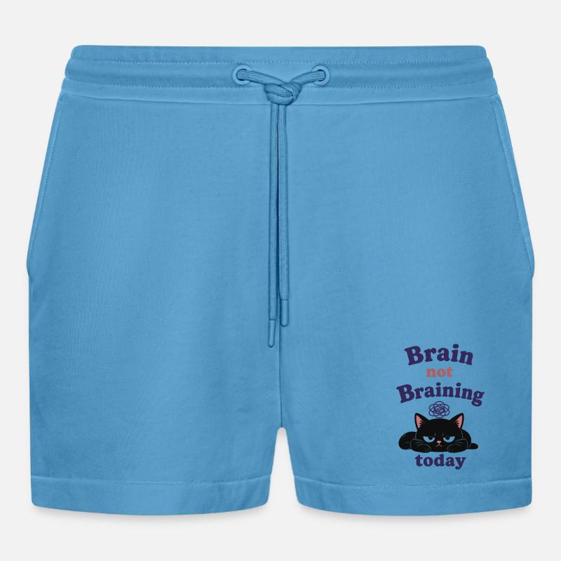 Brain not Braining Today - Organic Relaxed Cropped Shorts Made in EU -  Sol Blue