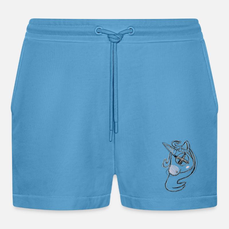 Totes Uni Grau - Organic Relaxed Cropped Shorts Made in EU - Sol Blue