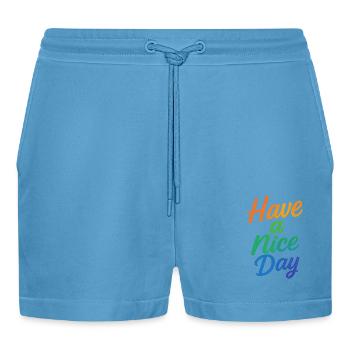 Have a nice Day - Organic Relaxed Cropped Shorts Made in EU -  Sol Blue - Front