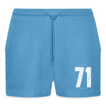 Vintage 71 Limited Edition - Organic Relaxed Cropped Shorts Made in EU -  Sol Blue - Front
