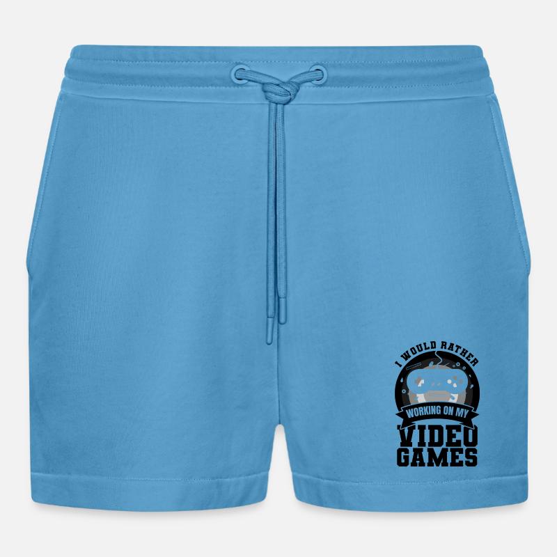 Game Dev - Organic Relaxed Cropped Shorts Made in EU -  Sol Blue