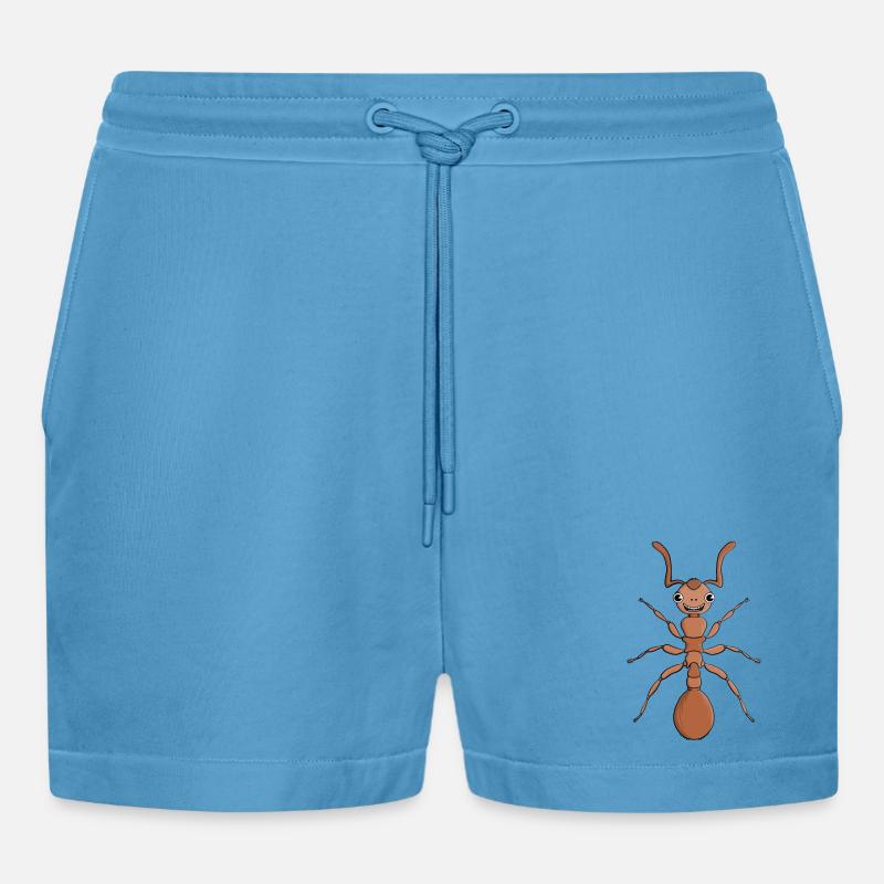 Umarme eine Ameise - Organic Relaxed Cropped Shorts Made in EU -  Sol Blue