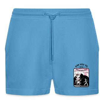 Zebra Einhorn - Organic Relaxed Cropped Shorts Made in EU -  Sol Blue - Vorne