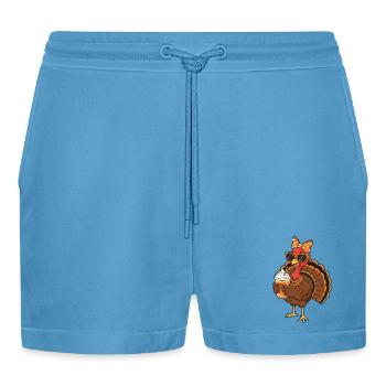 Amateur de café de dinde Drôle d’ambiance de Thanksgiving - Short bio décontracté court fabriqué en UE -  Sol Blue - Devant