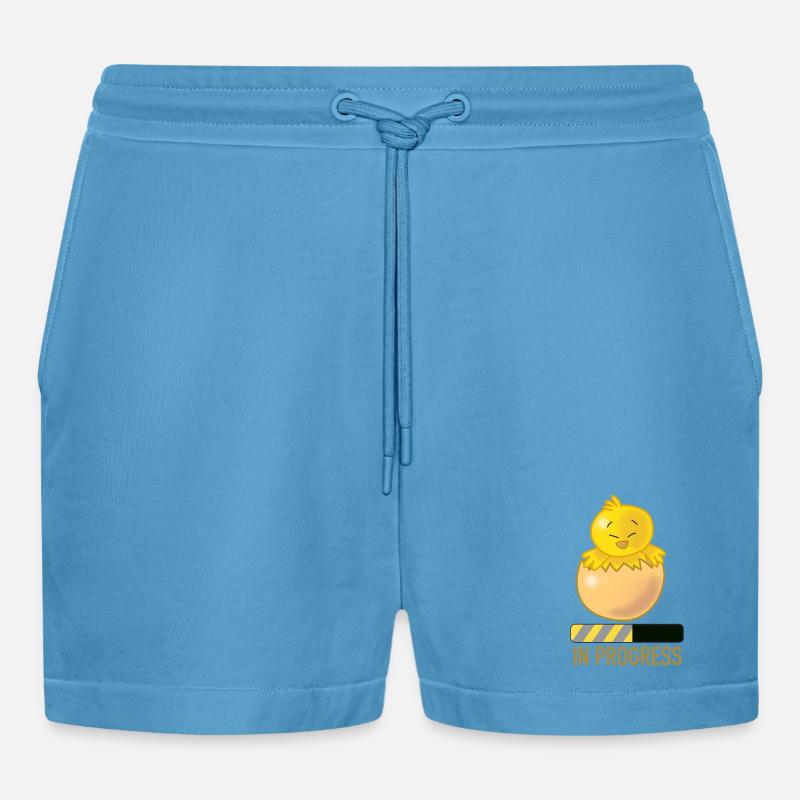 Werdende Mutter - Organic Relaxed Cropped Shorts Made in EU -  Sol Blue
