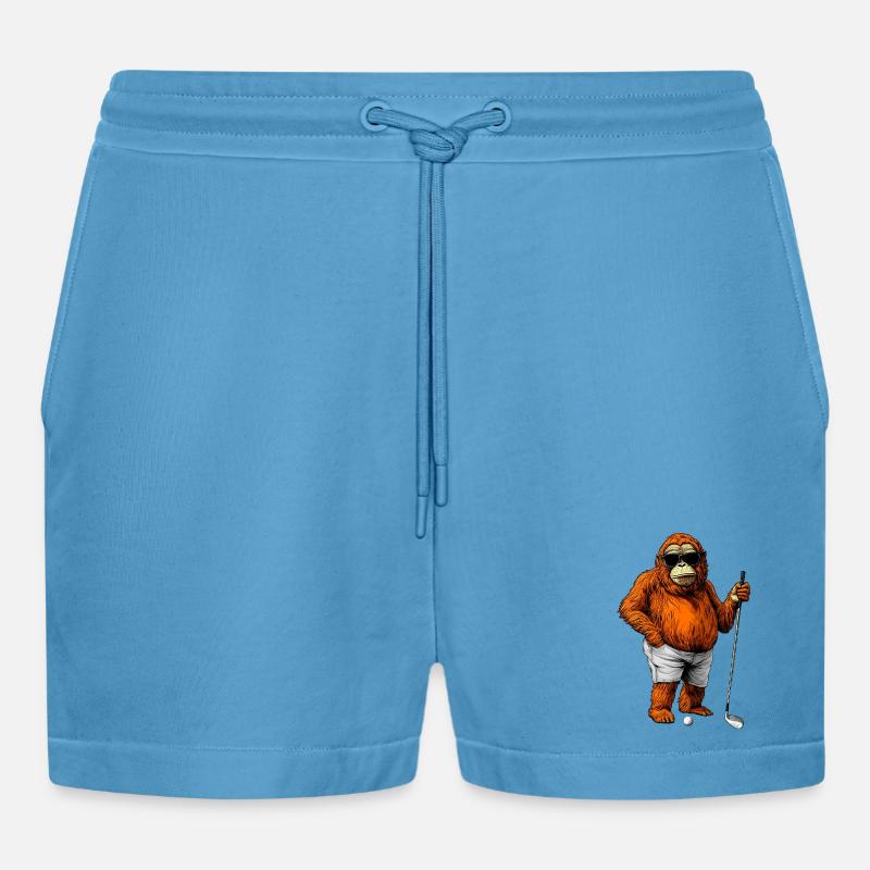 Golf Orangutang - Organic relaxed cropped shorts made in EU -  Sol Blue