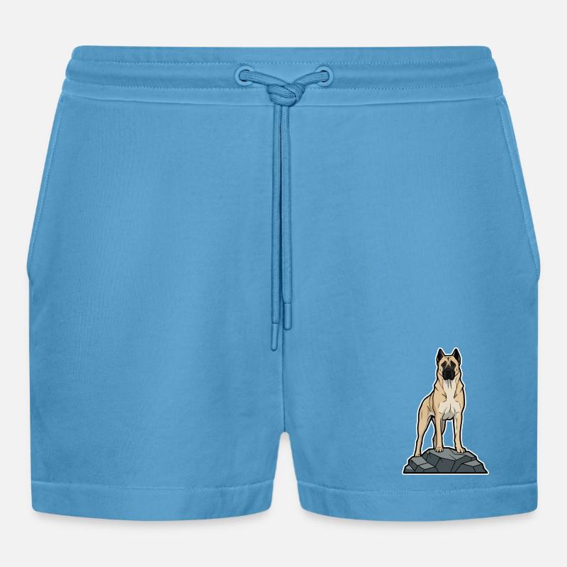 Anatolischer Schäferhund auf Schutzfelsen - Organic Relaxed Cropped Shorts Made in EU - Sol Blue