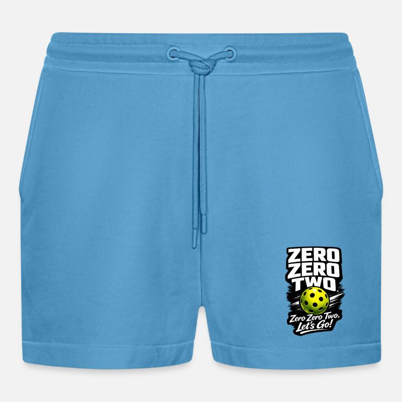 Zero Zero Two – Let's Go Ball - Organic Relaxed Cropped Shorts Made in EU - Sol Blue