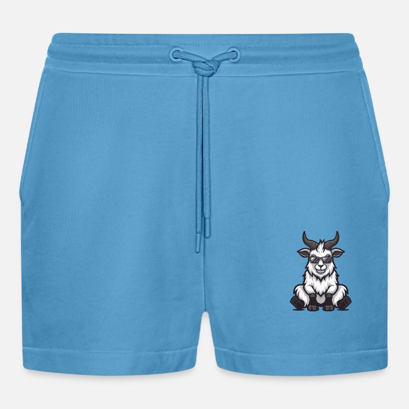 Bergziege Cool Comic - Organic Relaxed Cropped Shorts Made in EU -  Sol Blue