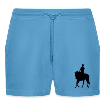 Chevaux,cheval,équitation,poney,cowboy,trot,galop - Short bio décontracté court fabriqué en UE -  Sol Blue - Devant