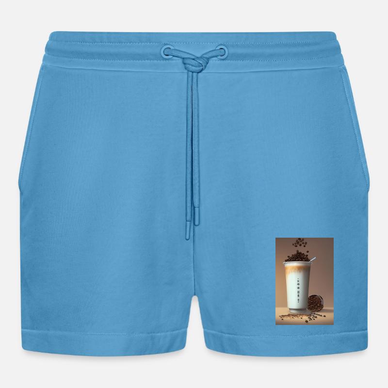 Kaffee, Kaffeebohnen - Organic Relaxed Cropped Shorts Made in EU -  Sol Blue