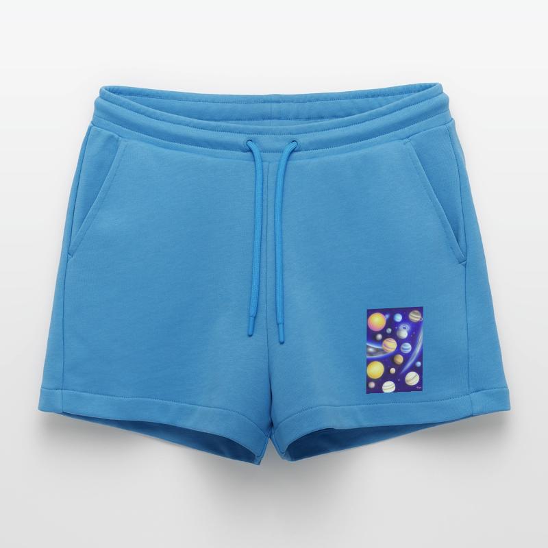 Space and planets Organic Relaxed Cropped Shorts Made in EU