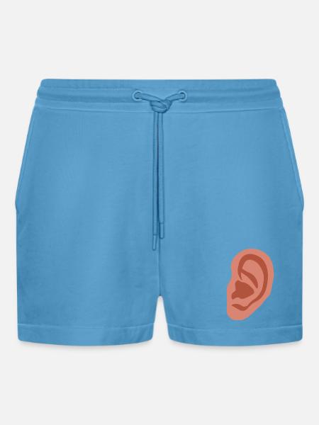 Big ear - Organic Relaxed Cropped Shorts Made in EU - Sol Blue