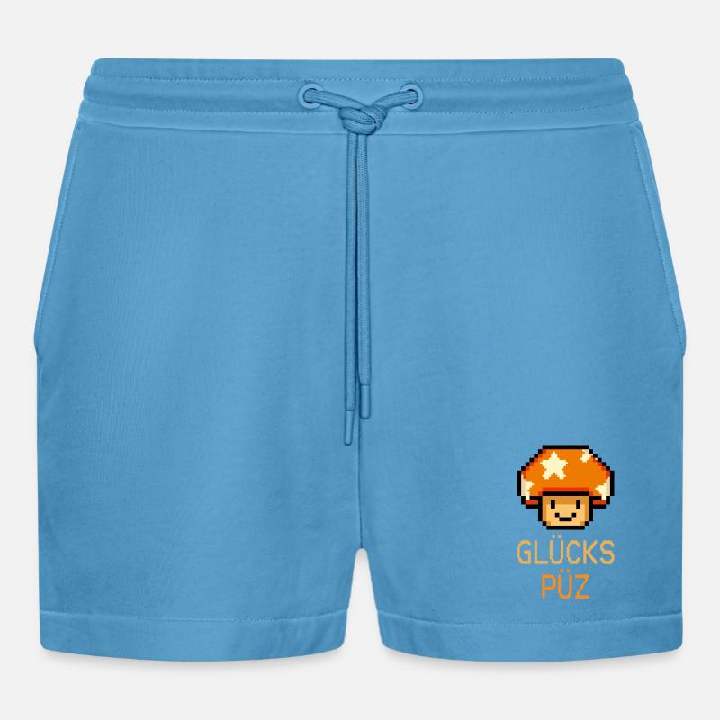 Glückspüz - Lucky Guy, Dialecte, Pixel - Short bio décontracté court fabriqué en UE -  Sol Blue