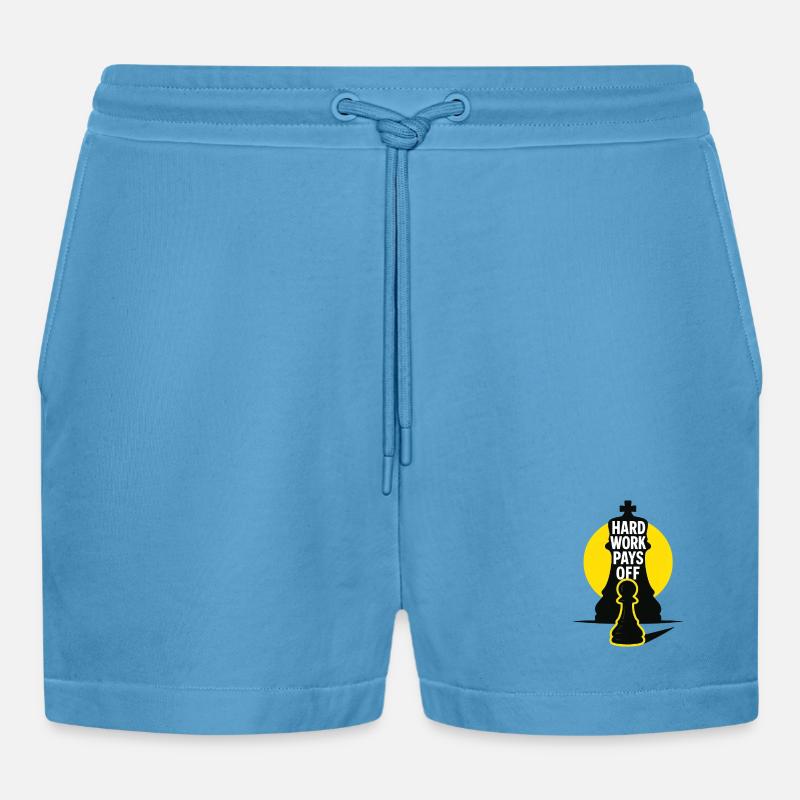 HardWorkPaysOff - Short bio décontracté court fabriqué en UE -  Sol Blue