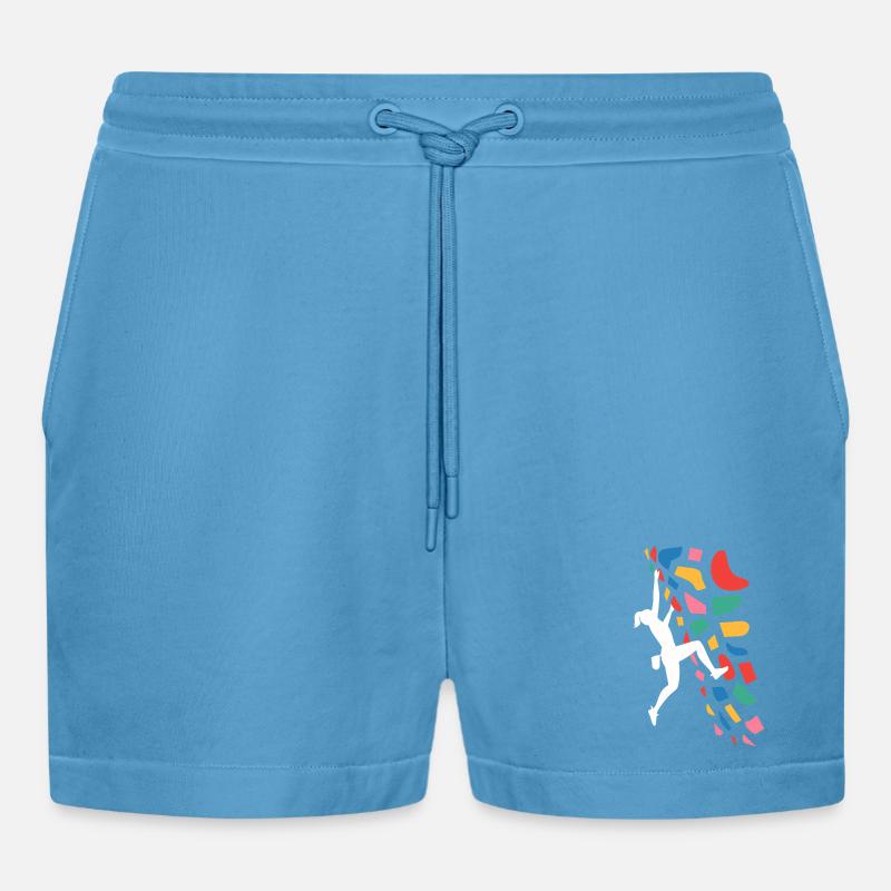 Boulder-Kletterer Bunte Griffe - Organic Relaxed Cropped Shorts Made in EU -  Sol Blue