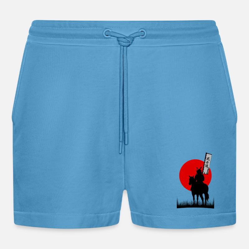 BUSHIDO, SAMURAI-KRIEGER-CODE | 8K SAUBERE SILHOUTTE - Organic Relaxed Cropped Shorts Made in EU -  Sol Blue
