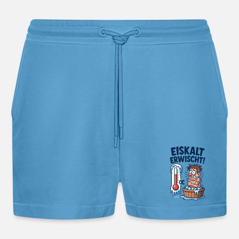 Eiskalt Erwischt Eisbaden  - Organic Relaxed Cropped Shorts Made in EU -  Sol Blue