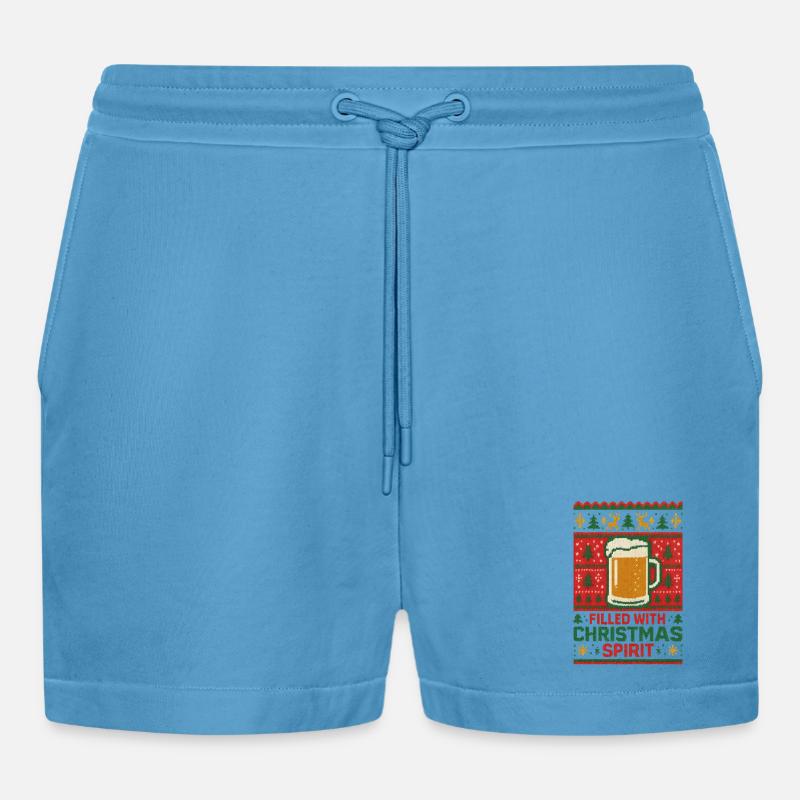 Bierkrug Weihnachtspullover - Organic Relaxed Cropped Shorts Made in EU -  Sol Blue