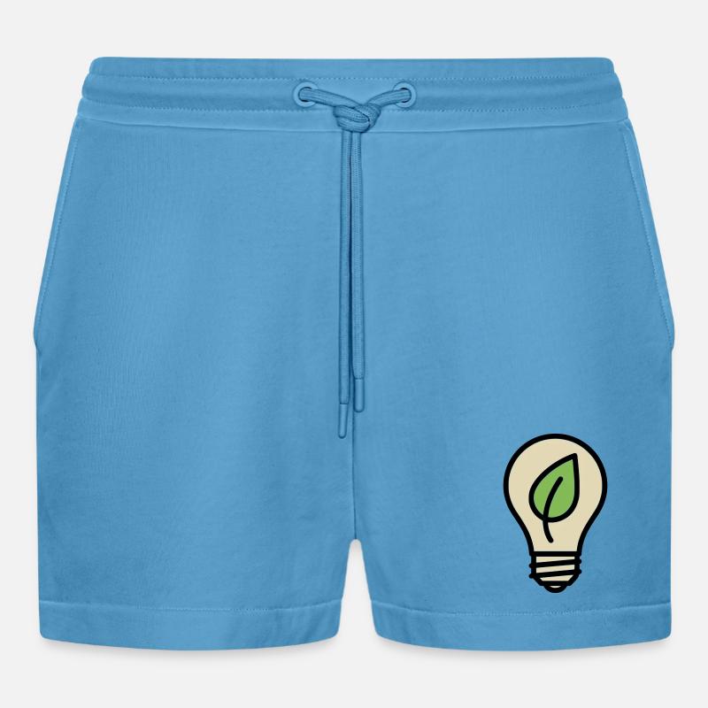 Idée de l’éco de feuilles d’ampoule - Short bio décontracté court fabriqué en UE -  Sol Blue