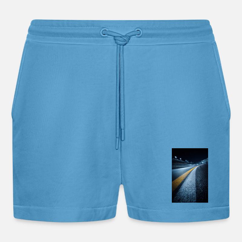 Mitternachts-Streckenhorizont - Organic Relaxed Cropped Shorts Made in EU -  Sol Blue