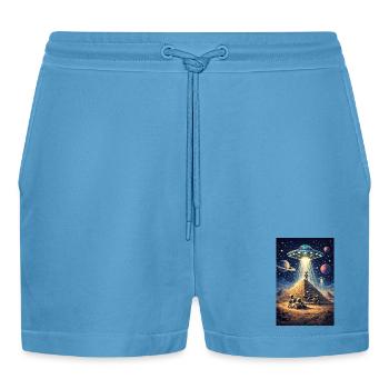 OVNI de la pyramide extraterrestre - Short bio décontracté court fabriqué en UE -  Sol Blue - Devant