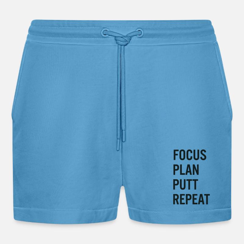 Golf Focus Plan Putt Reapeat - Short bio décontracté court fabriqué en UE -  Sol Blue