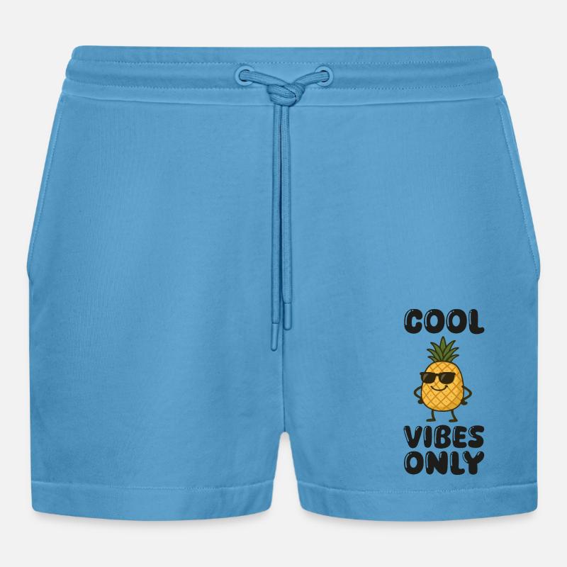 Pineapple Comic - Organic Relaxed Cropped Shorts Made in EU -  Sol Blue