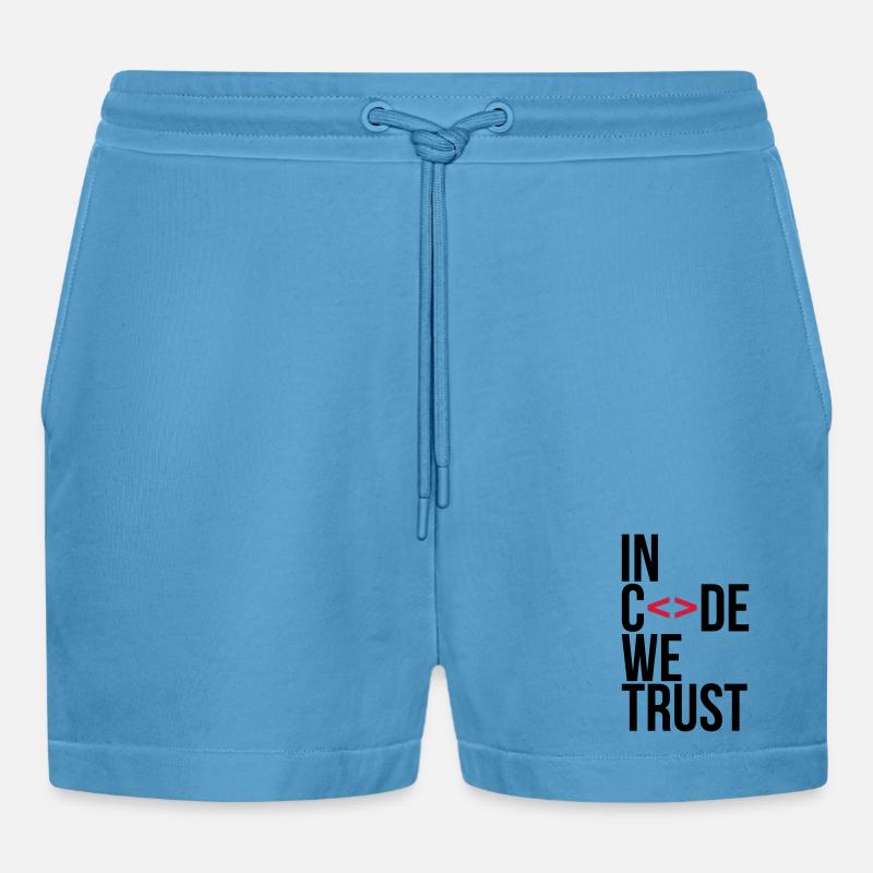in code we trust ! - Short bio décontracté court fabriqué en UE -  Sol Blue