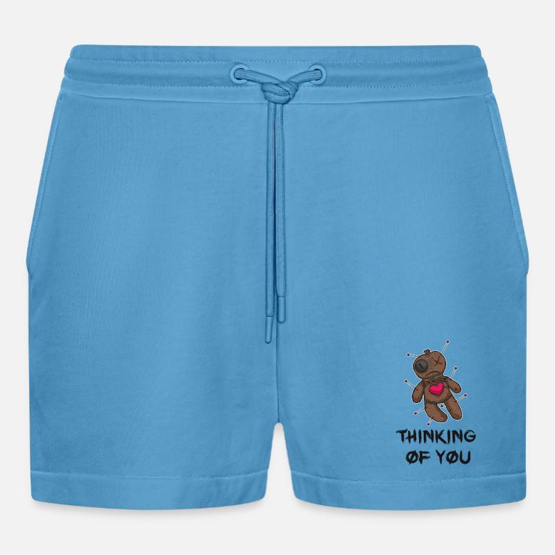 Ich denk an dich - Organic Relaxed Cropped Shorts Made in EU -  Sol Blue
