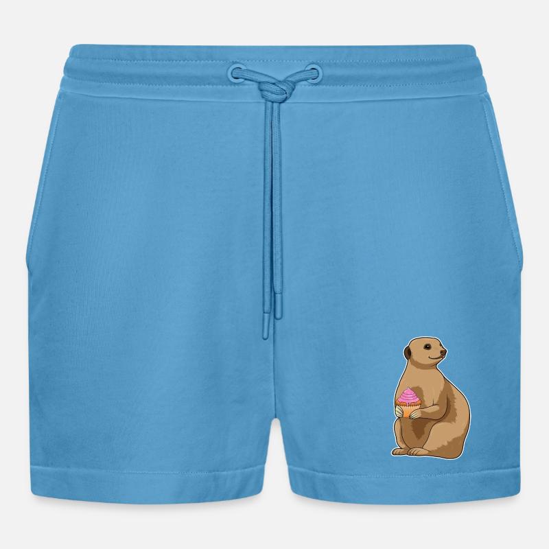Erdmännchen Muffin - Organic Relaxed Cropped Shorts Made in EU - Sol Blue