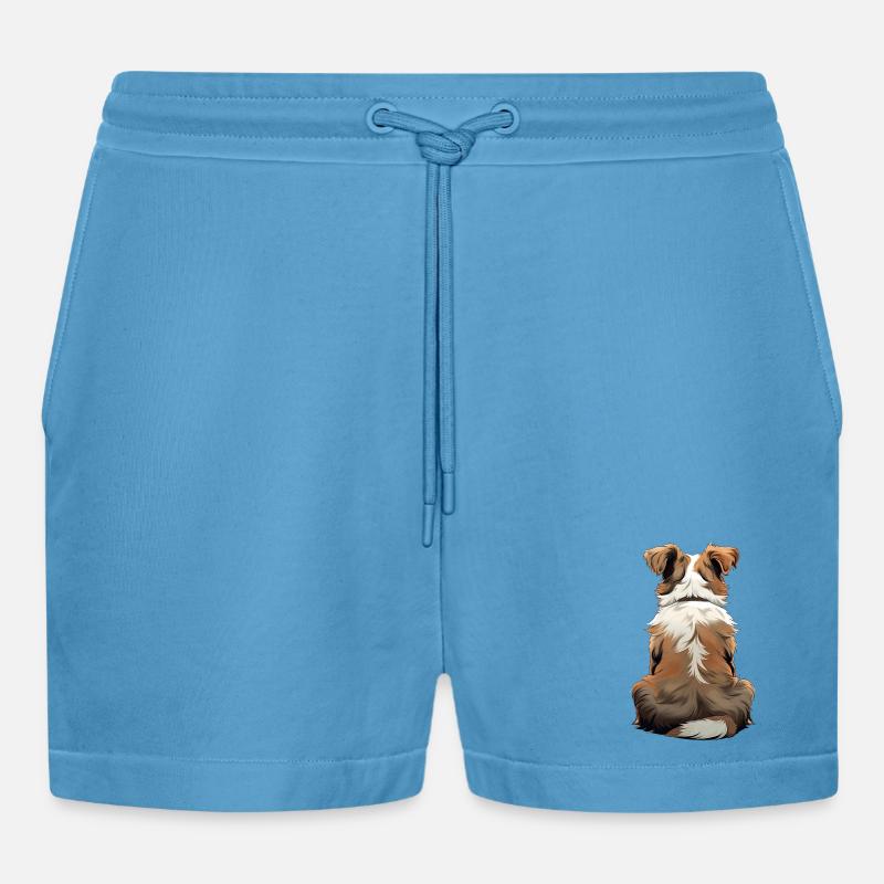 Australischer Schäferhund - Organic Relaxed Cropped Shorts Made in EU - Sol Blue