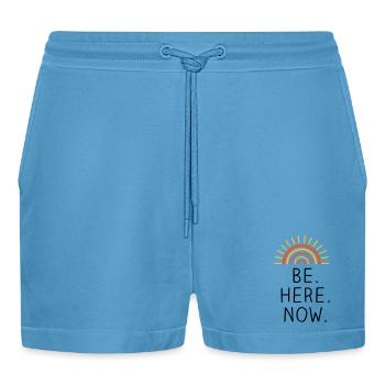 Be Here Now dreifarbig - Organic Relaxed Cropped Shorts Made in EU -  Sol Blue - Vorne